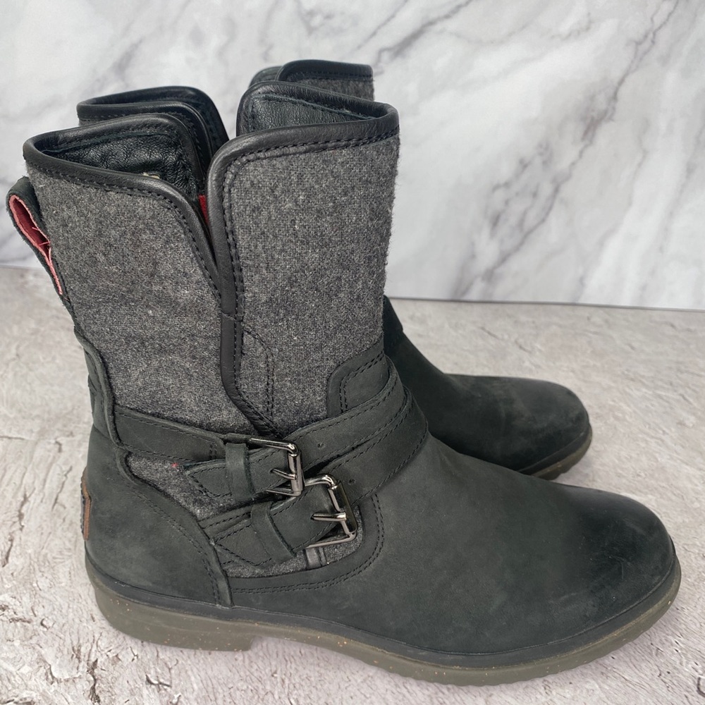 UGG Simmens Waterproof Leather Boots Brown women’s size 7.5